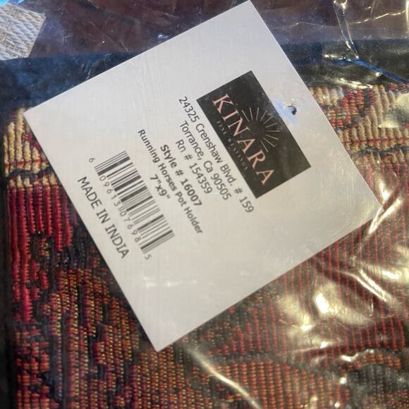 Kinara running Horses tapestry pot holder NEW in package - Picture 3 of 6